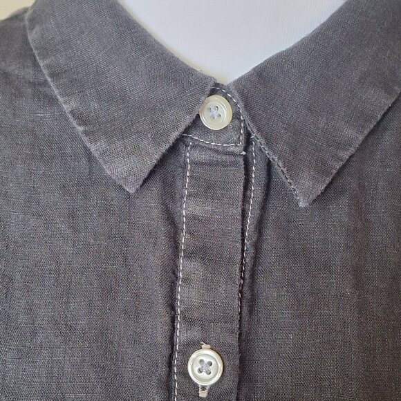 Lord & Taylor Women’s Black Linen Ruffle Sleeve Blouse SIZE LARGE - Picture 2 of 6